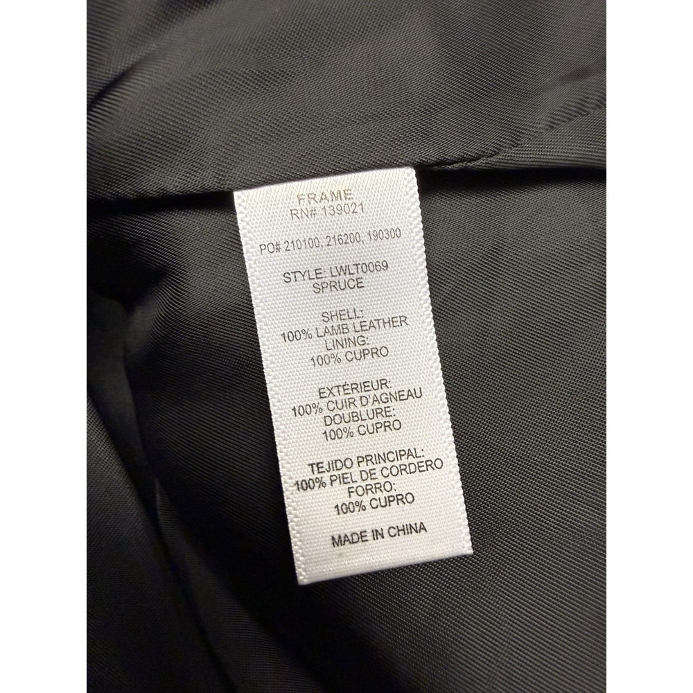 FRAME Atelier Green 100% Lamb Leather Trucker Jacket Snap Front Utility XS - Picture 10 of 12